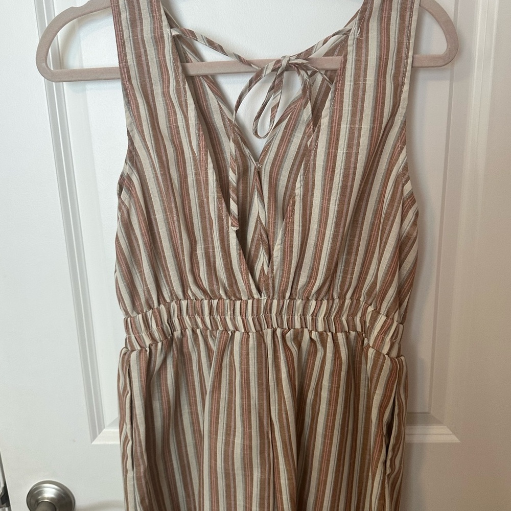 SHEIN Striped Sleeveless Tie-Back Romper size L - NWOT